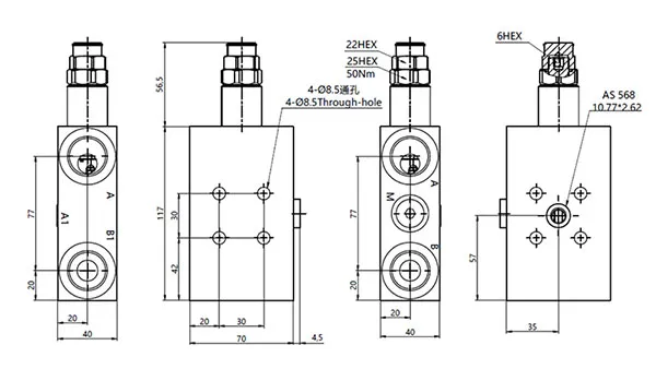 MCBS-12 Single Counterbalance Valve with Flange
