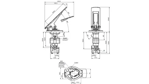 YBV-S Single Service Brake Valve (with Pilot Port)