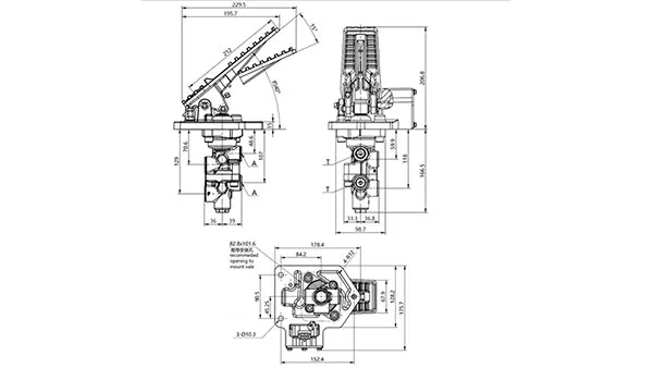 YBV-S Dual Service Brake Valve (with Pedal Angle Sensors)